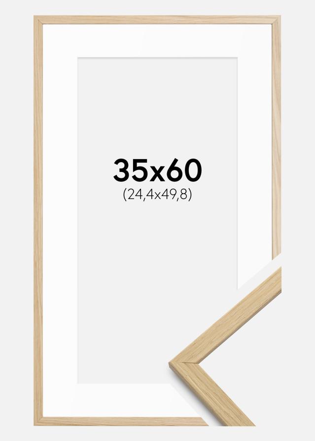 Ram med passepartou Frame Edsbyn Oak 35x60 cm - Mounts White 10x20 inches