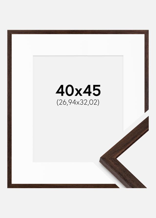 Ram med passepartou Frame Edsbyn Walnut 40x45 cm - Mounts White 11x13 inches