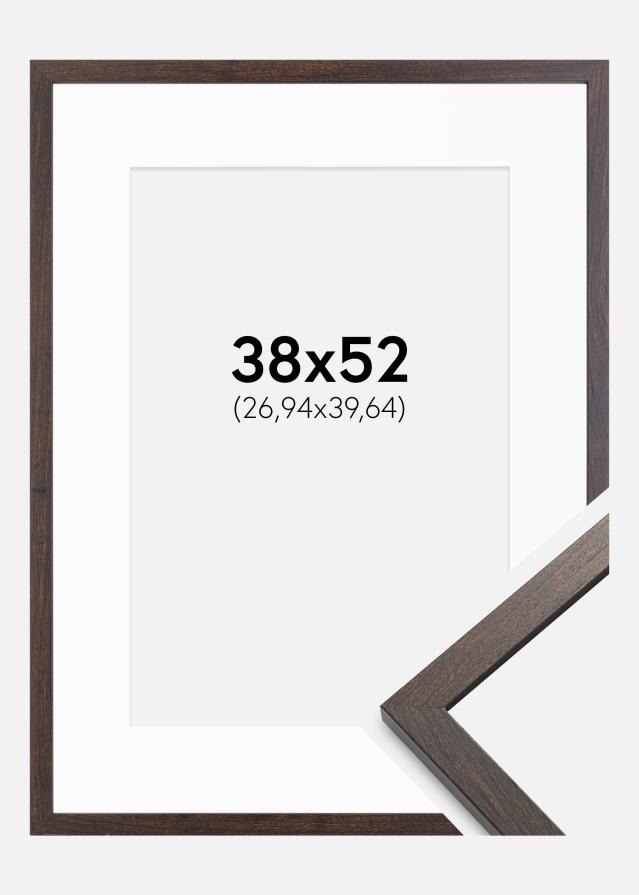 Ram med passepartou Frame Trendy Walnut 38x52 cm - Mounts White 11x16 inches