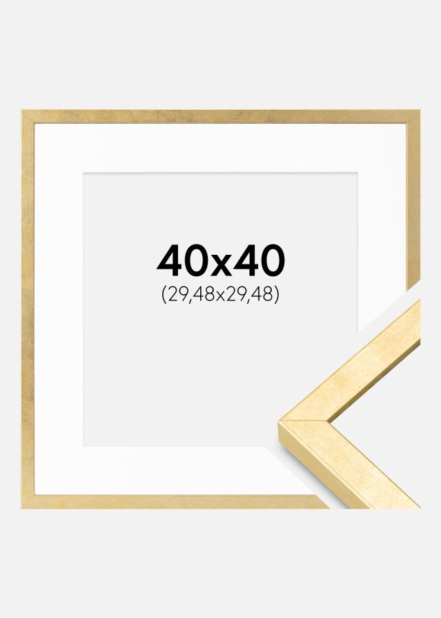 Ram med passepartou Frame Ares Gold 40x40 cm - Mounts White 12x12 inches