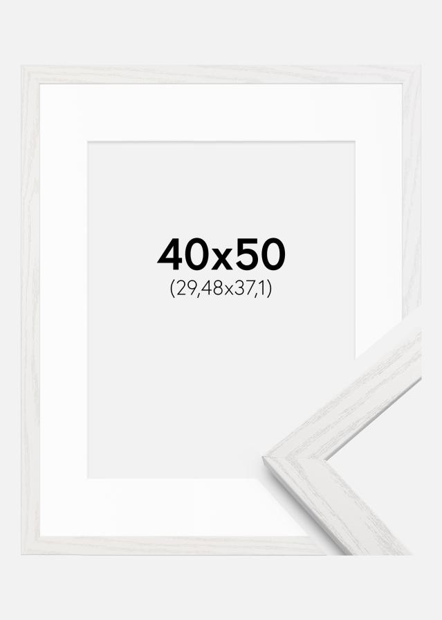 Ram med passepartou Frame Stilren White Oak 40x50 cm - Mounts White 12x15 inches