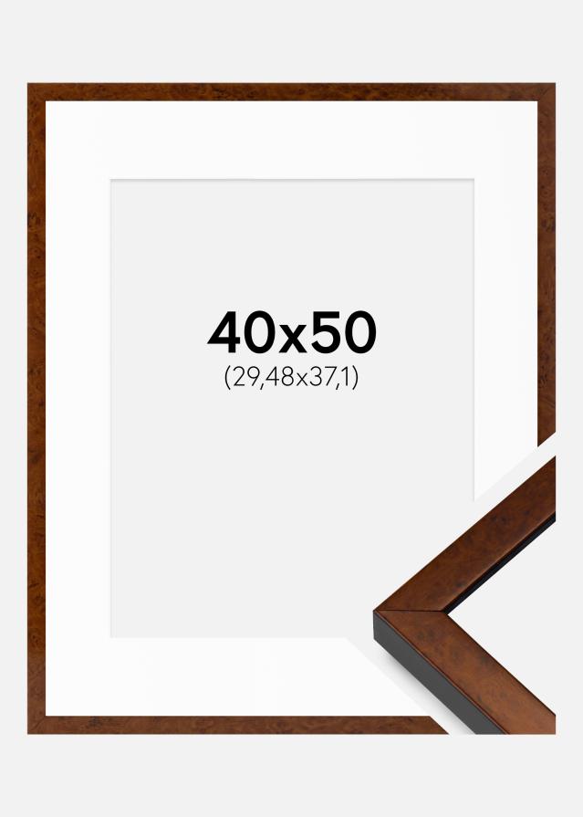 Ram med passepartou Frame Ares Walnut 40x50 cm - Mounts White 12x15 inches