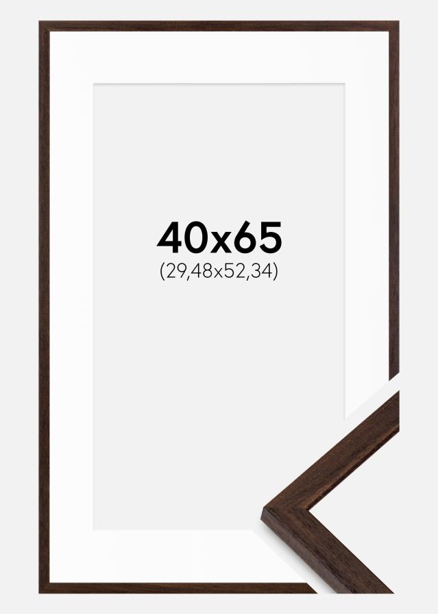 Ram med passepartou Frame Edsbyn Walnut 40x65 cm - Mounts White 12x21 inches
