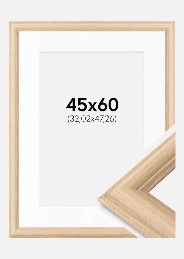 Ram med passepartou Frame Västkusten Oak 45x60 cm - Mounts White 13x19 inches