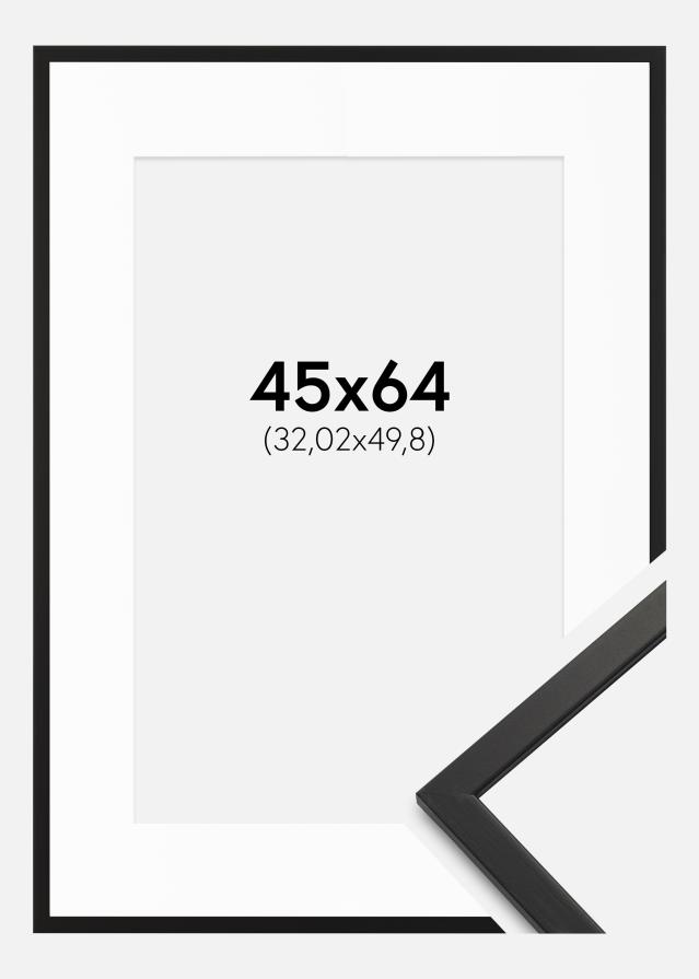 Ram med passepartou Frame Edsbyn Black 45x64 cm - Mounts White 13x20 inches