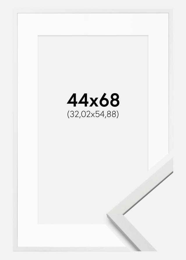 Ram med passepartou Frame Edsbyn White 44x68 cm - Mounts White 13x22 inches
