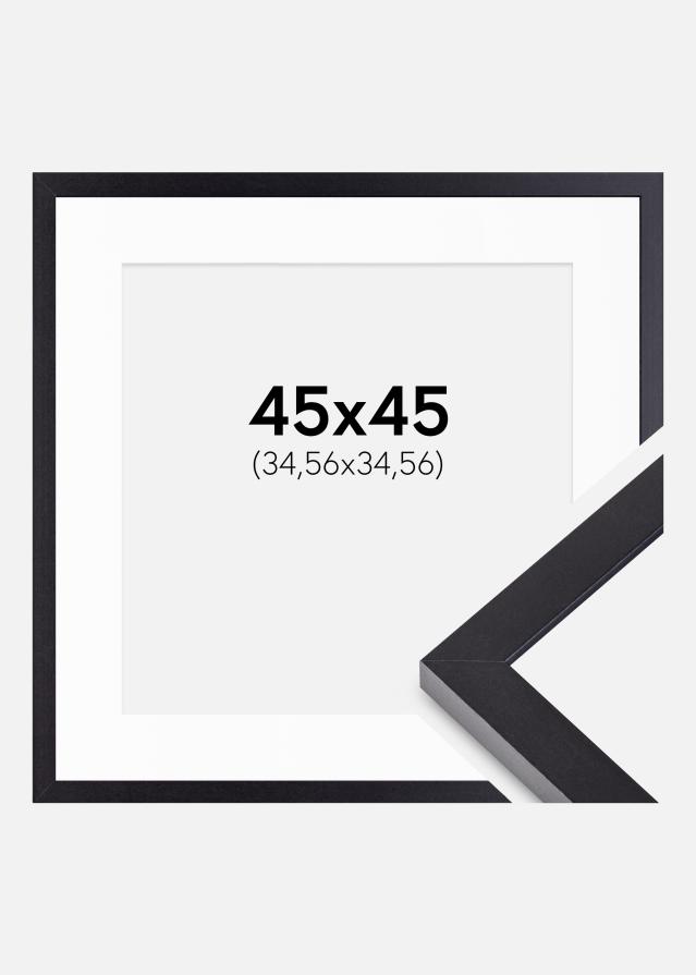 Ram med passepartou Frame Selection Black 45x45 cm - Mounts White 14x14 inches