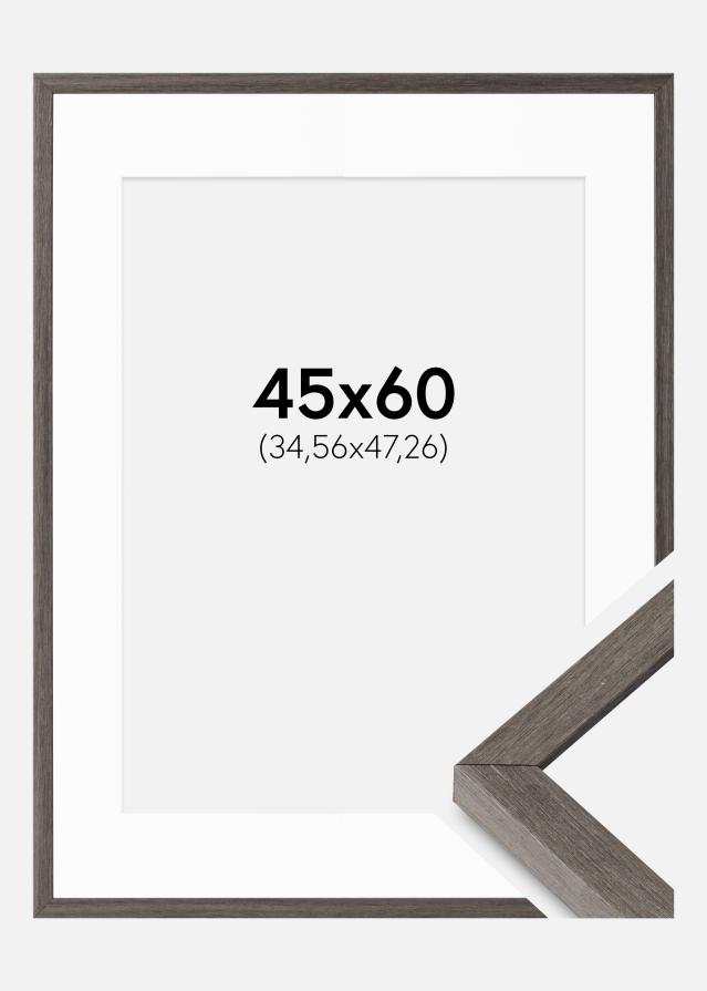 Ram med passepartou Frame Ares Grey Oak 45x60 cm - Mounts White 14x19 inches