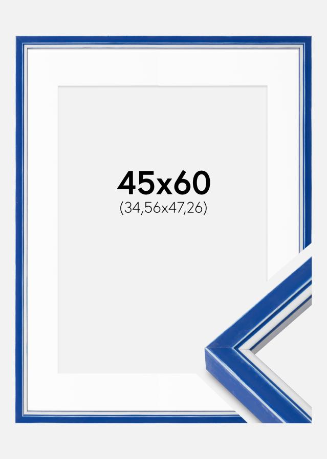 Ram med passepartou Frame Diana Blue 45x60 cm - Mounts White 14x19 inches