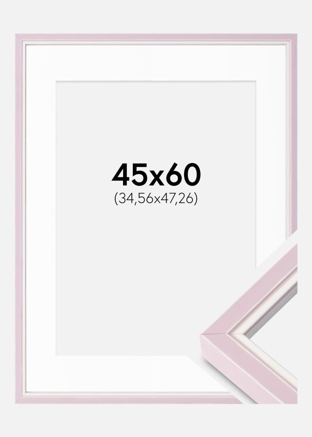 Ram med passepartou Frame Diana Pink 45x60 cm - Mounts White 14x19 inches