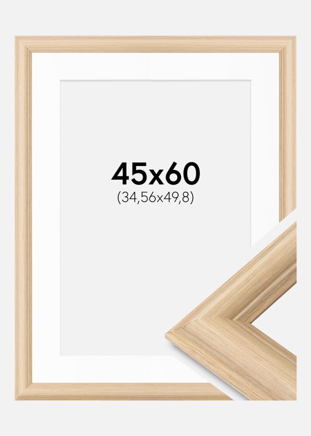 Ram med passepartou Frame Västkusten Oak 45x60 cm - Mounts White 14x20 inches