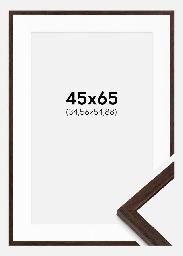 Ram med passepartou Frame Edsbyn Walnut 45x65 cm - Mounts White 14x22 inches