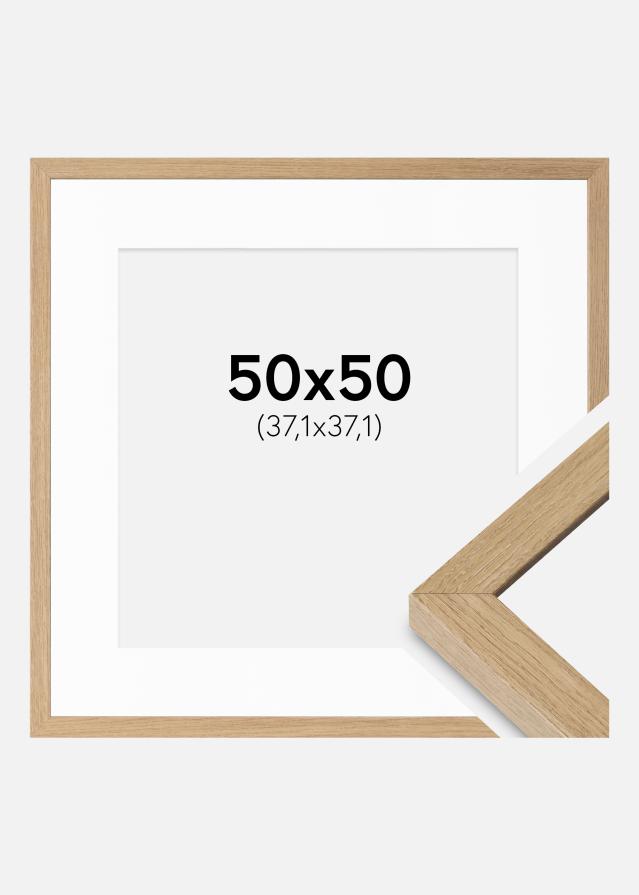 Ram med passepartou Frame Hermes Natural Oak 50x50 cm - Mounts White 15x15 inches