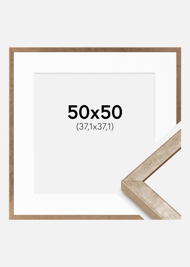 Ram med passepartou Frame Ares Brass 50x50 cm - Mounts White 15x15 inches