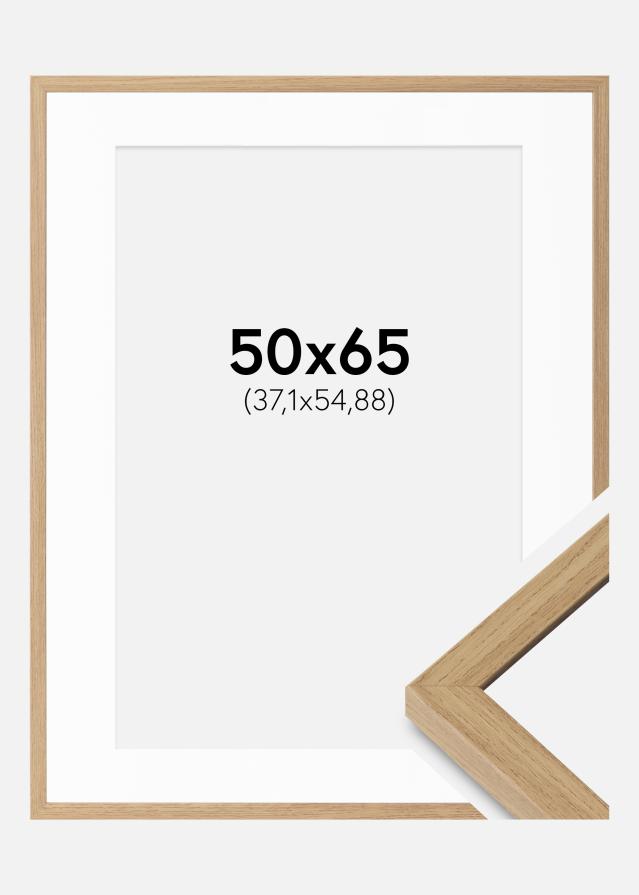 Ram med passepartou Frame Ares Natural Oak 50x65 cm - Mounts White 15x22 inches