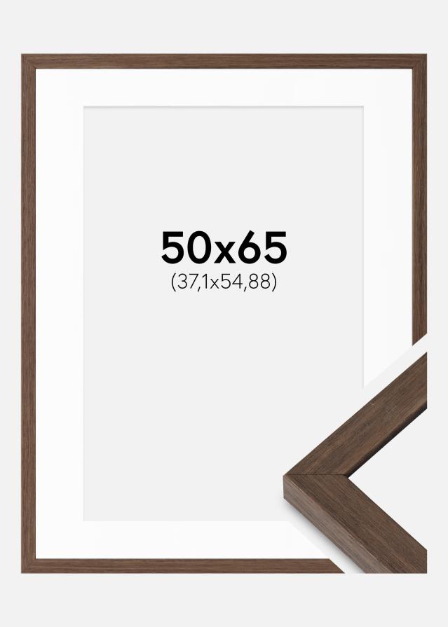 Ram med passepartou Frame Hermes Walnut 50x65 cm - Mounts White 15x22 inches