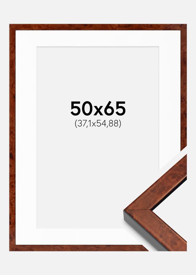 Ram med passepartou Frame Hermes Walnut 50x65 cm - Mounts White 15x22 inches