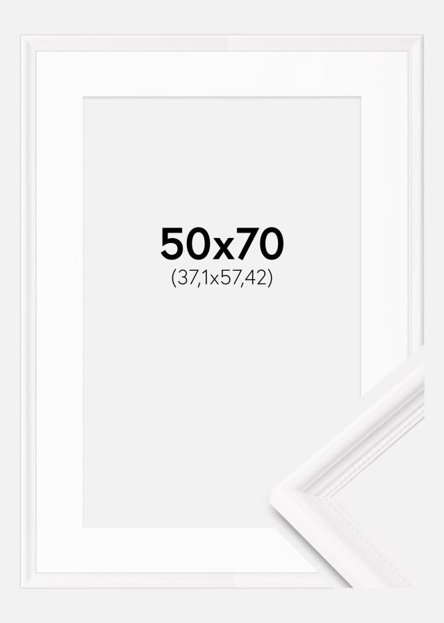 Ram med passepartou Frame Gala White 50x70 cm - Mounts White 15x23 inches