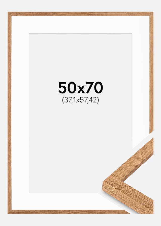 Ram med passepartou Frame Stilren Teak 50x70 cm - Mounts White 15x23 inches