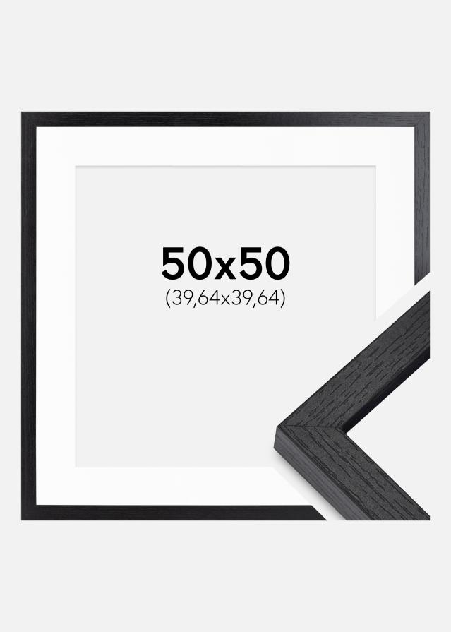 Ram med passepartou BGA Box Frame Black 50x50 cm - Mounts White 16x16 inches