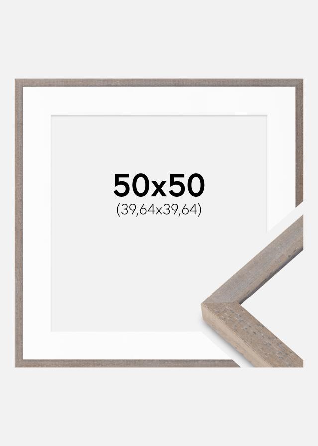 Ram med passepartou Frame Ares Gray 50x50 cm - Mounts White 16x16 inches