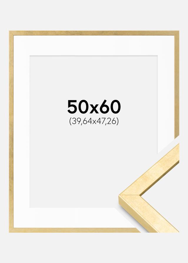 Ram med passepartou Frame Ares Gold 50x60 cm - Mounts White 16x19 inches