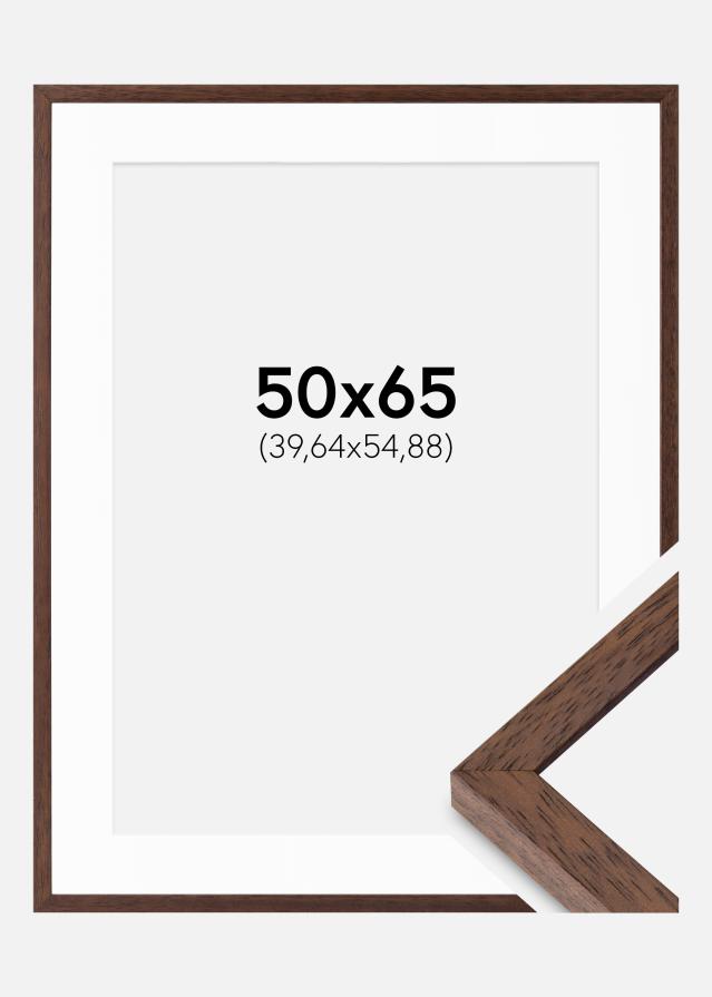 Ram med passepartou Frame Ares Teak 50x65 cm - Mounts White 16x22 inches