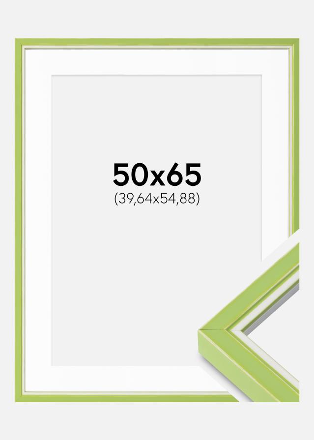 Ram med passepartou Frame Diana Light Green 50x65 cm - Mounts White 16x22 inches