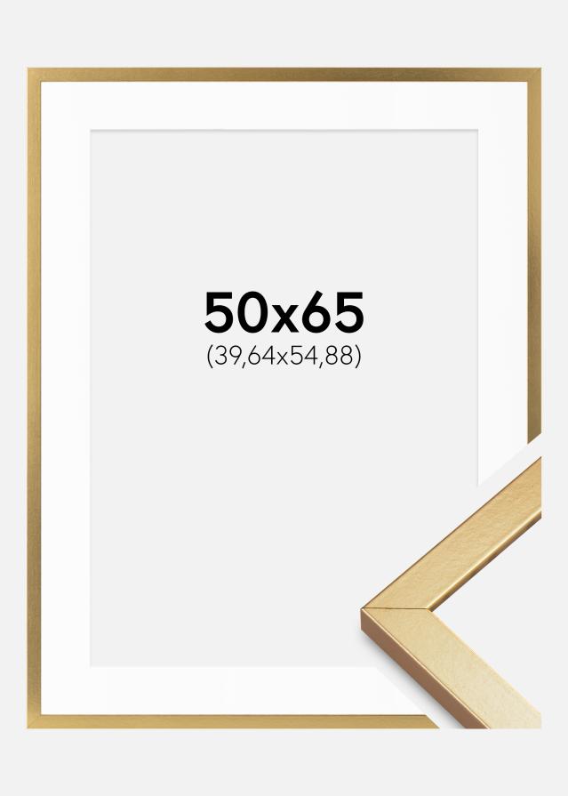 Ram med passepartou Frame Minerva Gold 50x65 cm - Mounts White 16x22 inches