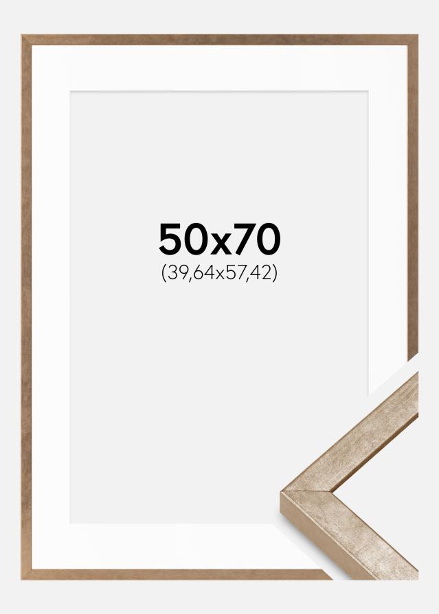Ram med passepartou Frame Ares Brass 50x70 cm - Mounts White 16x23 inches