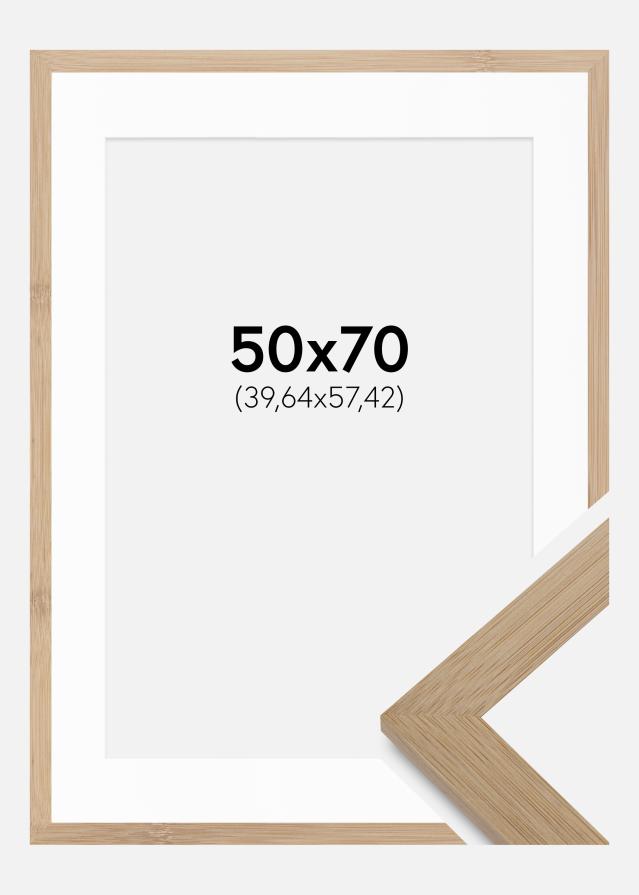 Ram med passepartou Frame Hoei Bamboo 50x70 cm - Mounts White 16x23 inches