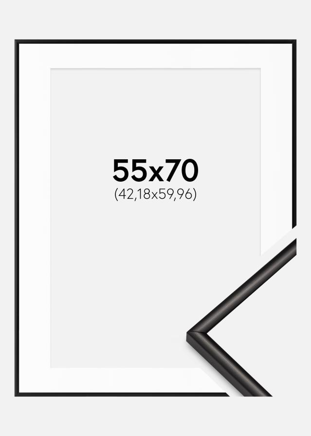 Ram med passepartou Frame Scandi Matte Black 55x70 cm - Mounts White 17x24 inches