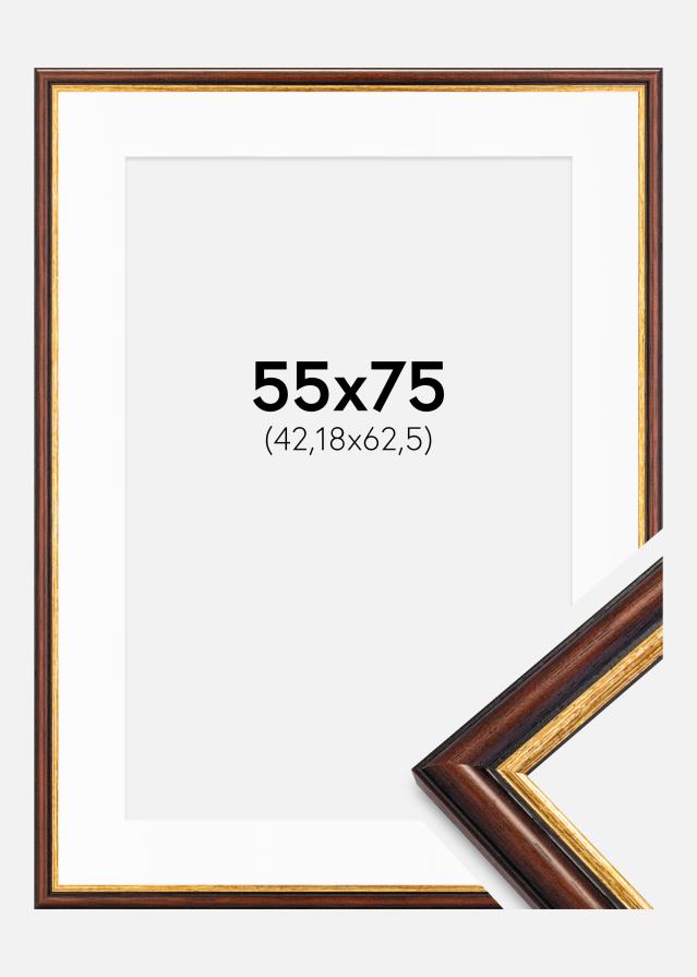 Ram med passepartou Frame Siljan Brown 55x75 cm - Mounts White 17x25 inches