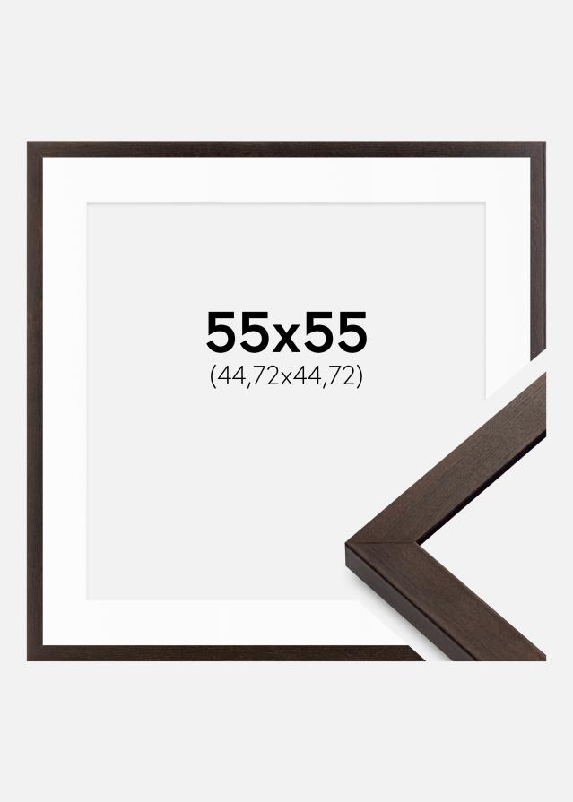 Ram med passepartou Frame Selection Walnut 55x55 cm - Mounts White 18x18 inches