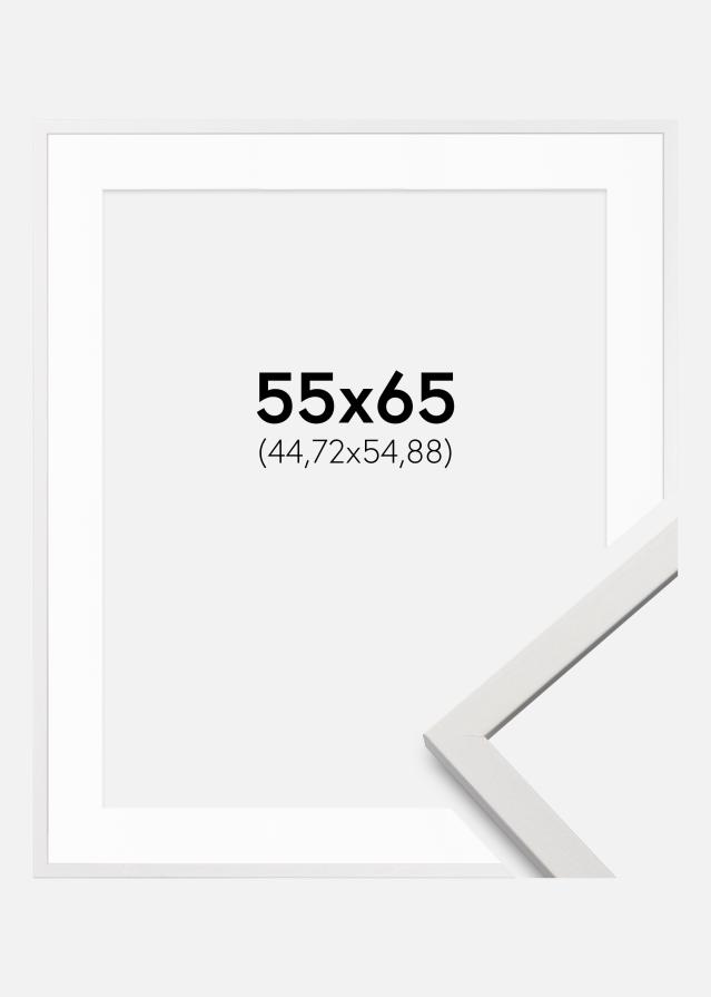 Ram med passepartou Frame Edsbyn White 55x65 cm - Mounts White 18x22 inches