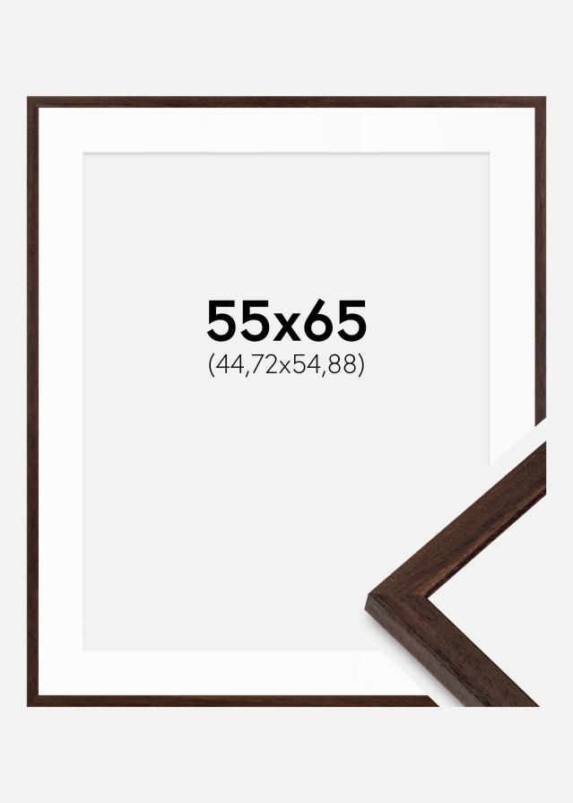 Ram med passepartou Frame Edsbyn Walnut 55x65 cm - Mounts White 18x22 inches