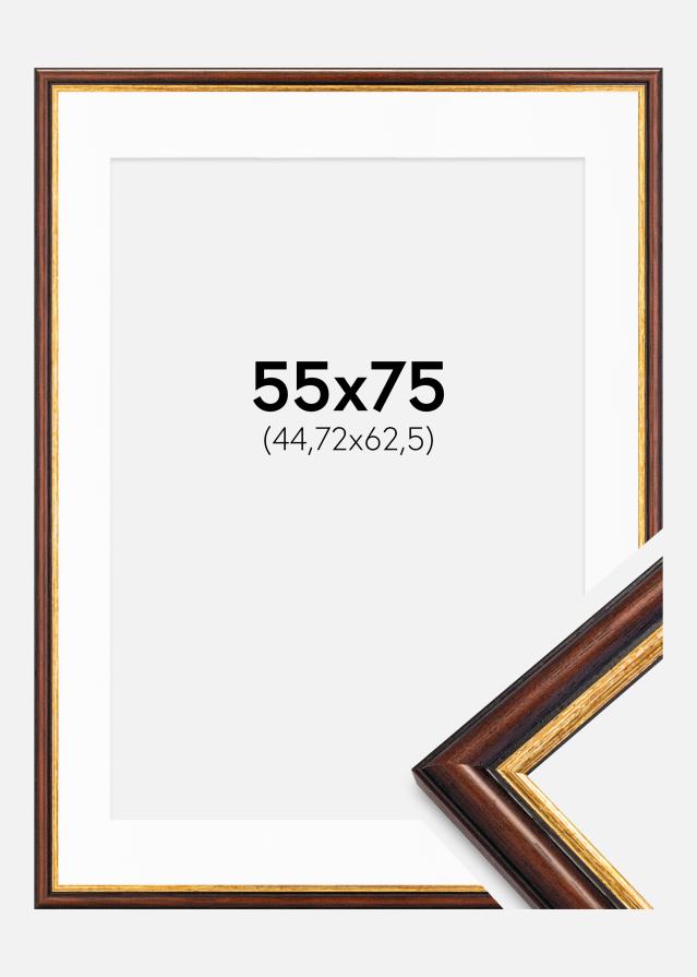 Ram med passepartou Frame Siljan Brown 55x75 cm - Mounts White 18x25 inches