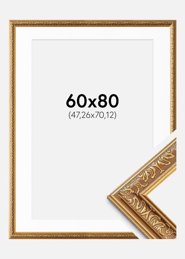 Ram med passepartou Frame Swirl Gold 60x80 cm - Mounts White 19x28 inches