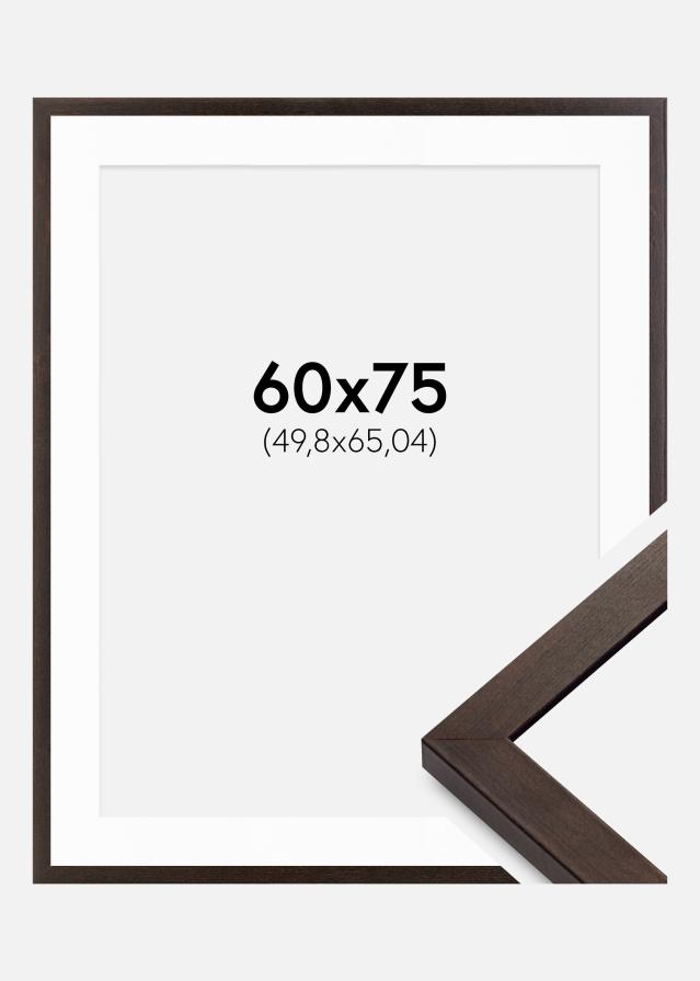 Ram med passepartou Frame Selection Walnut 60x75 cm - Mounts White 20x26 inches