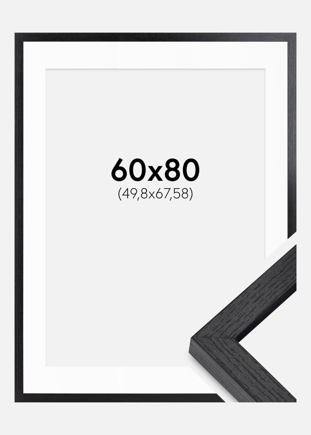 Ram med passepartou BGA Box Frame Black 60x80 cm - Mounts White 20x27 inches