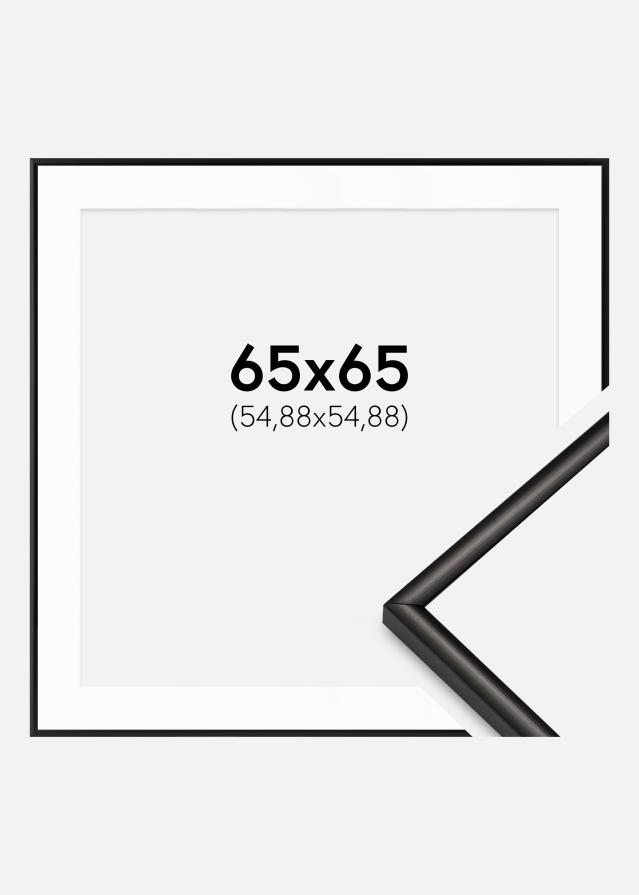 Ram med passepartou Frame Scandi Matte Black 65x65 cm - Mounts White 22x22 inches