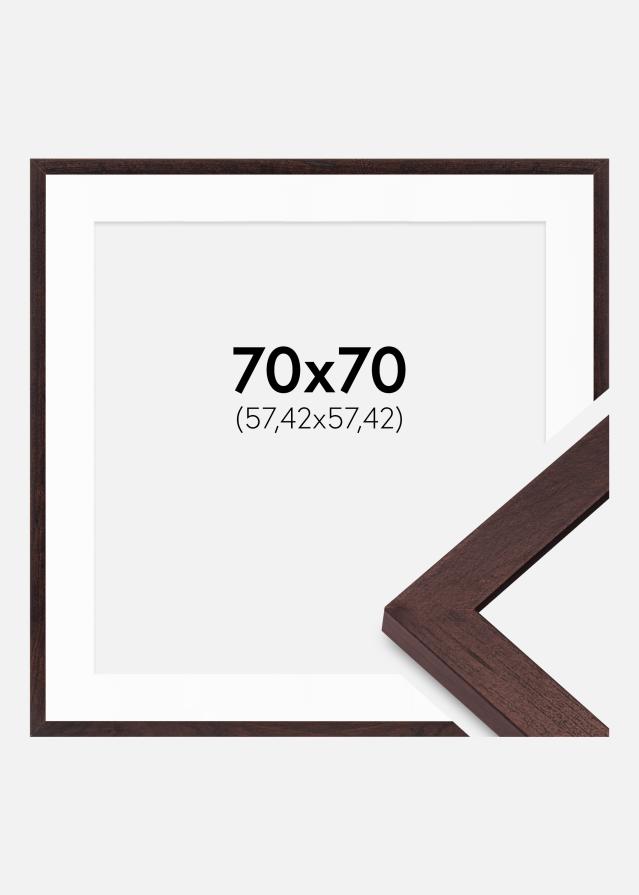 Ram med passepartou Frame BGA Classic Walnut 70x70 cm - Mounts White 23x23 inches
