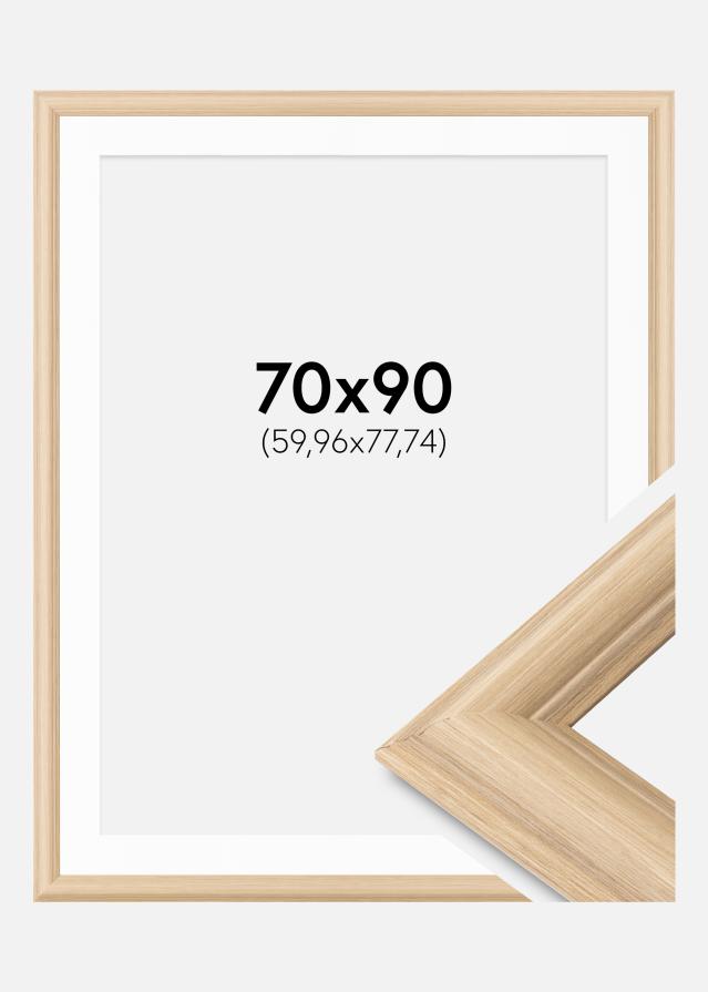 Ram med passepartou Frame Västkusten Oak 70x90 cm - Mounts White 24x31 inches