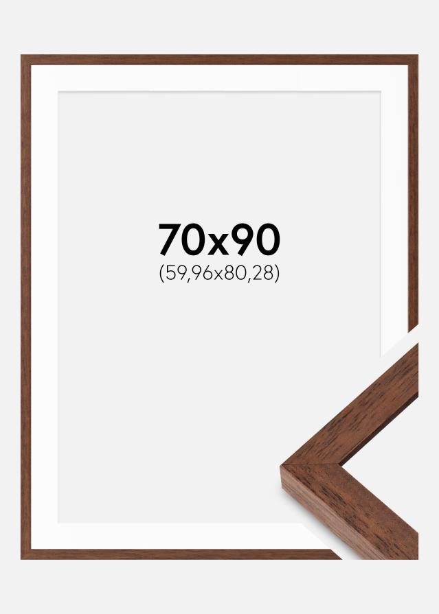 Ram med passepartou Frame Hermes Teak 70x90 cm - Mounts White 24x32 inches