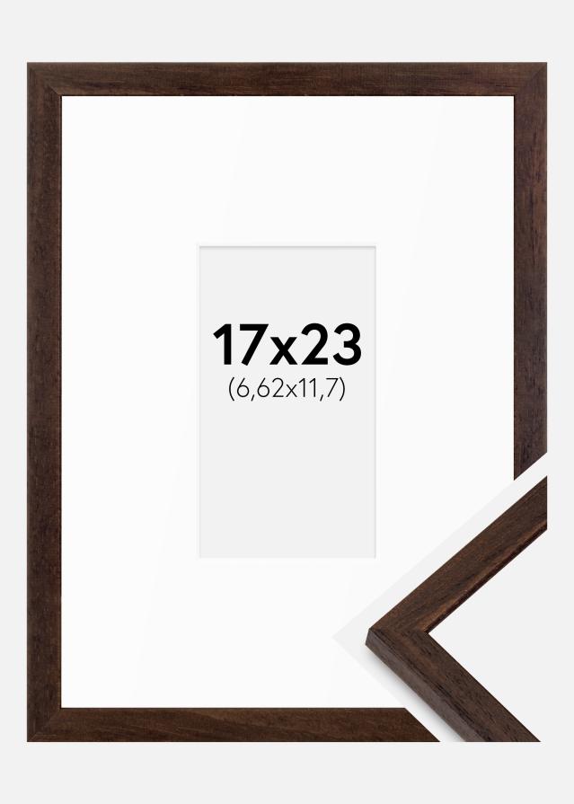 Ram med passepartou Frame Edsbyn Walnut 17x23 cm - Mounts White 3x5 inches