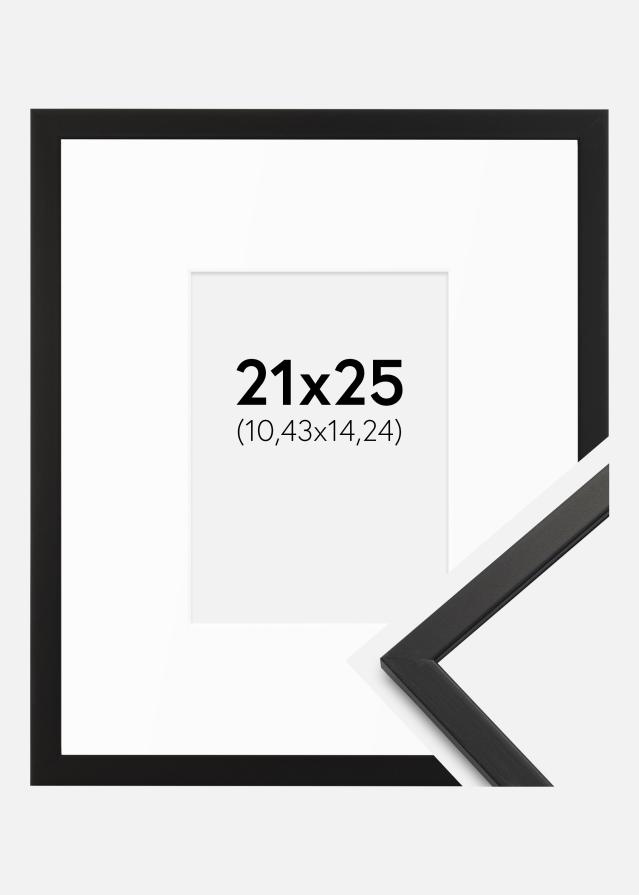 Ram med passepartou Frame Edsbyn Black 21x25 cm - Mounts White 4,5x6 inches