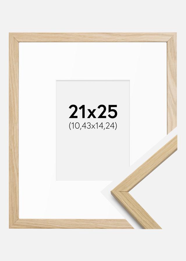 Ram med passepartou Frame Edsbyn Oak 21x25 cm - Mounts White 4,5x6 inches