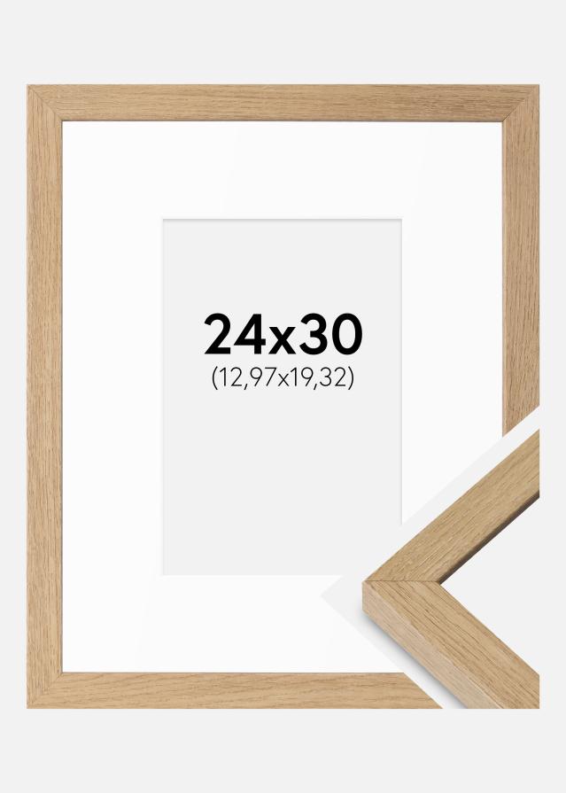 Ram med passepartou Frame Hermes Natural Oak 24x30 cm - Mounts White 5,5x8 inches