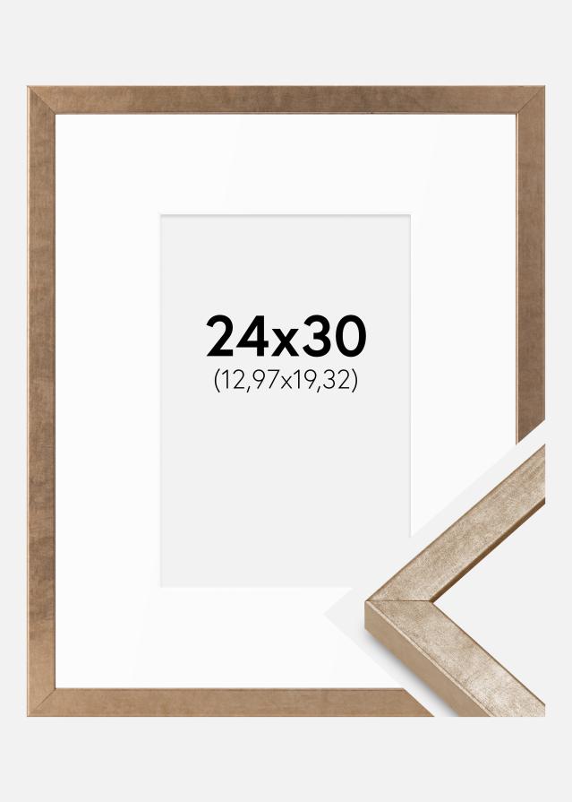 Ram med passepartou Frame Ares Brass 24x30 cm - Mounts White 5,5x8 inches