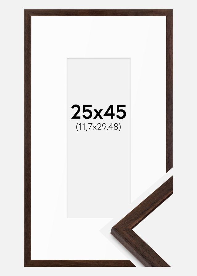 Ram med passepartou Frame Edsbyn Walnut 25x45 cm - Mounts White 5x12 inches
